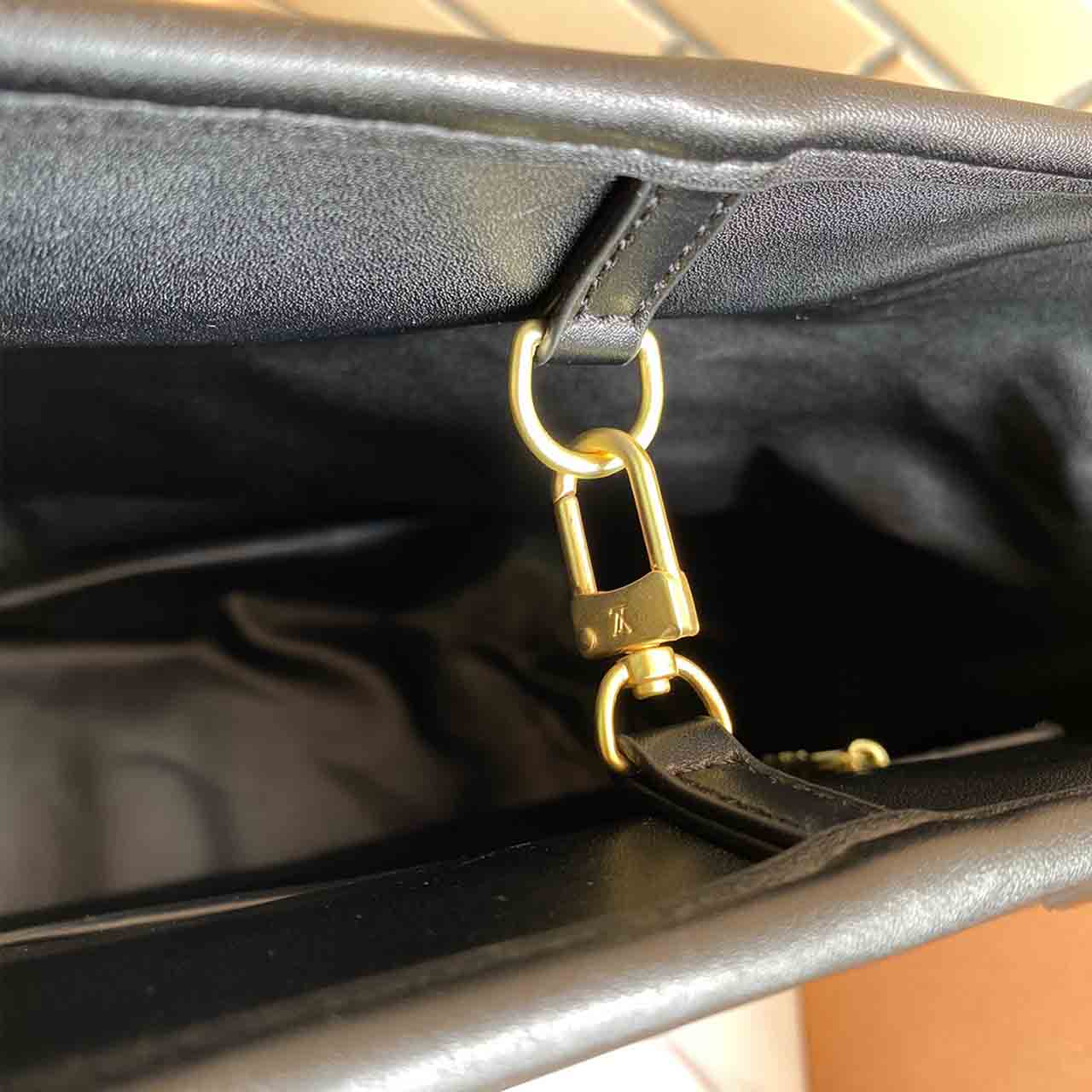 Louis Vuitton Huyfull MM Monogram Empreinte Leather M45685 Negro/Beige/Azul-6
