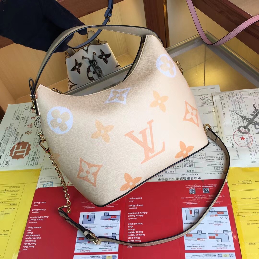 Louis Vuitton Marshmallow Hobo Bolsa Beige/Pink/Blue-1
