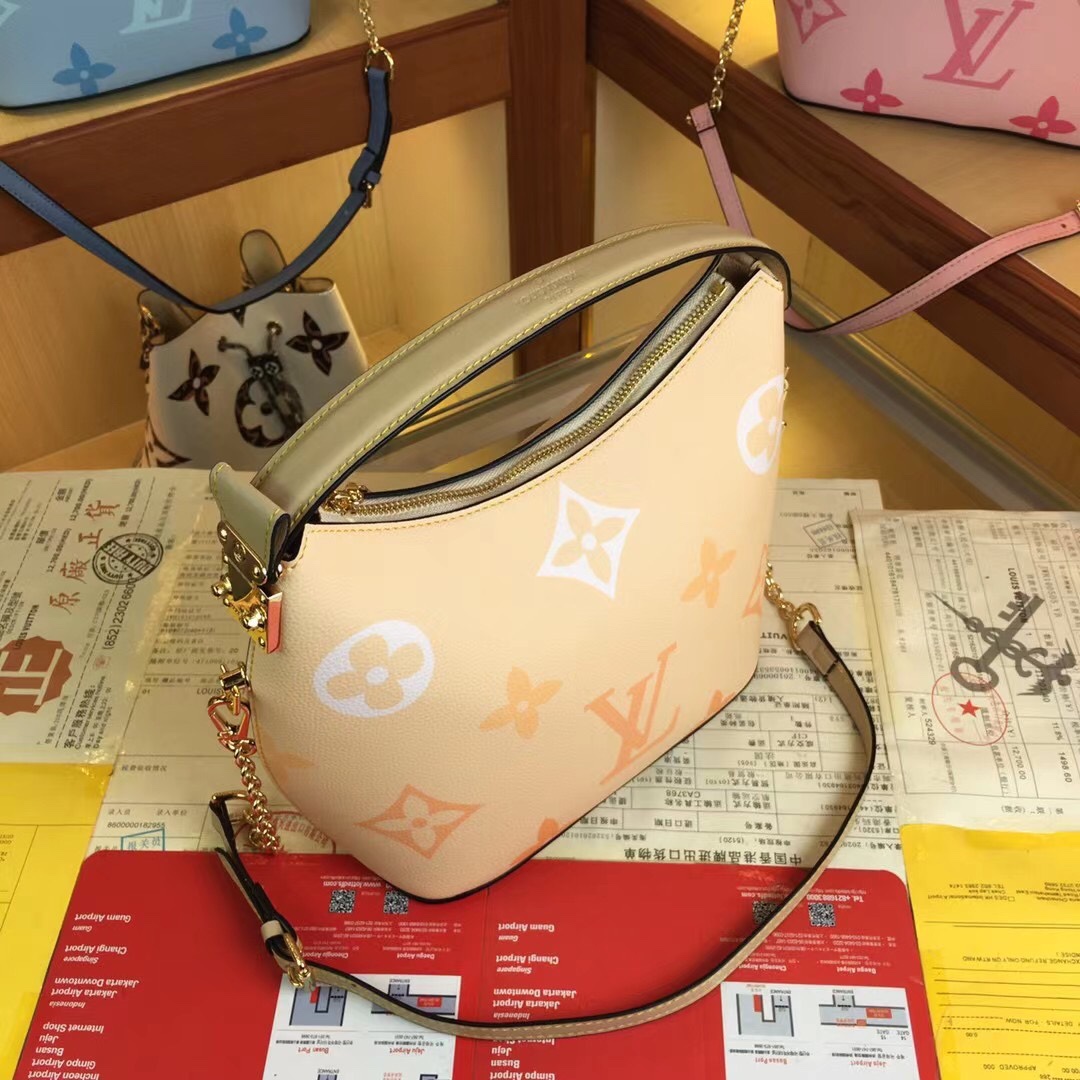 Louis Vuitton Marshmallow Hobo Bolsa Beige/Pink/Blue-4