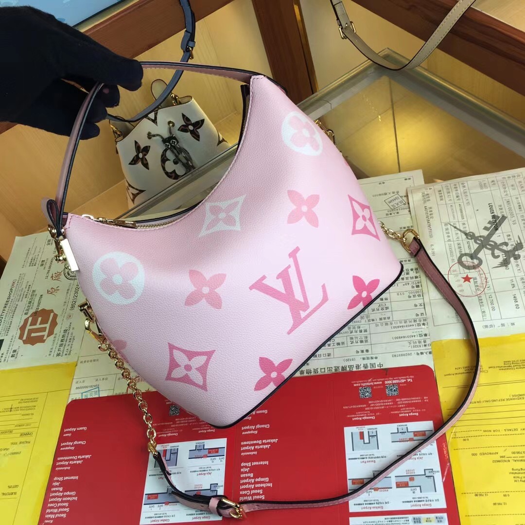 Louis Vuitton Marshmallow Hobo Bolsa Beige/Pink/Blue-6