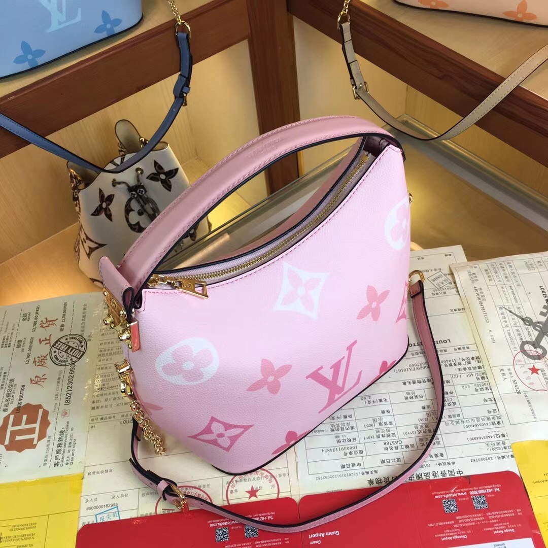 Louis Vuitton Marshmallow Hobo Bolsa Beige/Pink/Blue-7