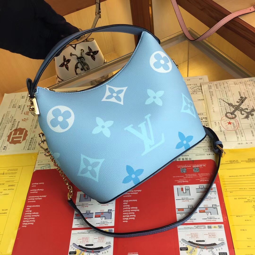 Louis Vuitton Marshmallow Hobo Bolsa Beige/Pink/Blue-11