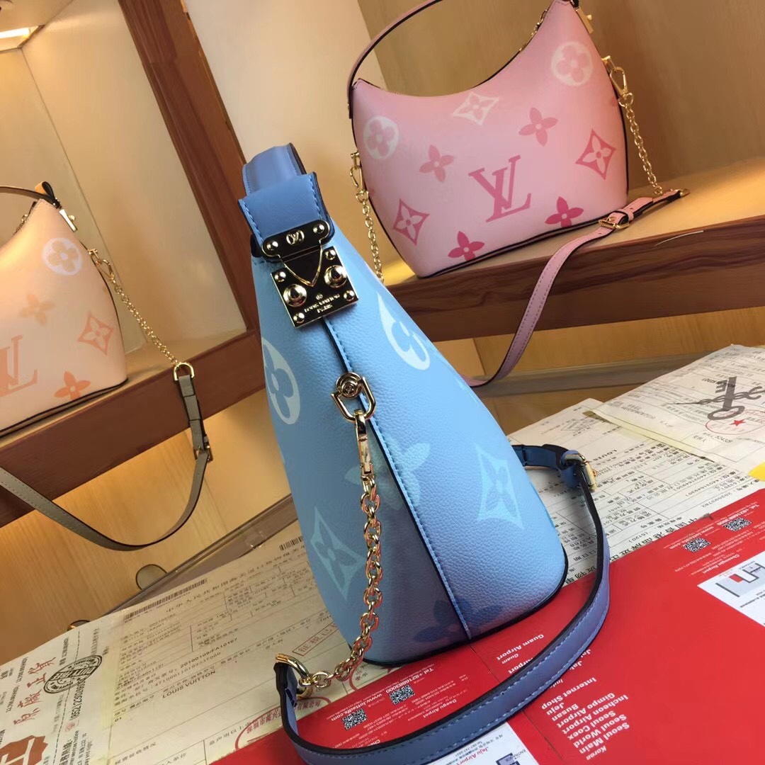 Louis Vuitton Marshmallow Hobo Bolsa Beige/Pink/Blue-12
