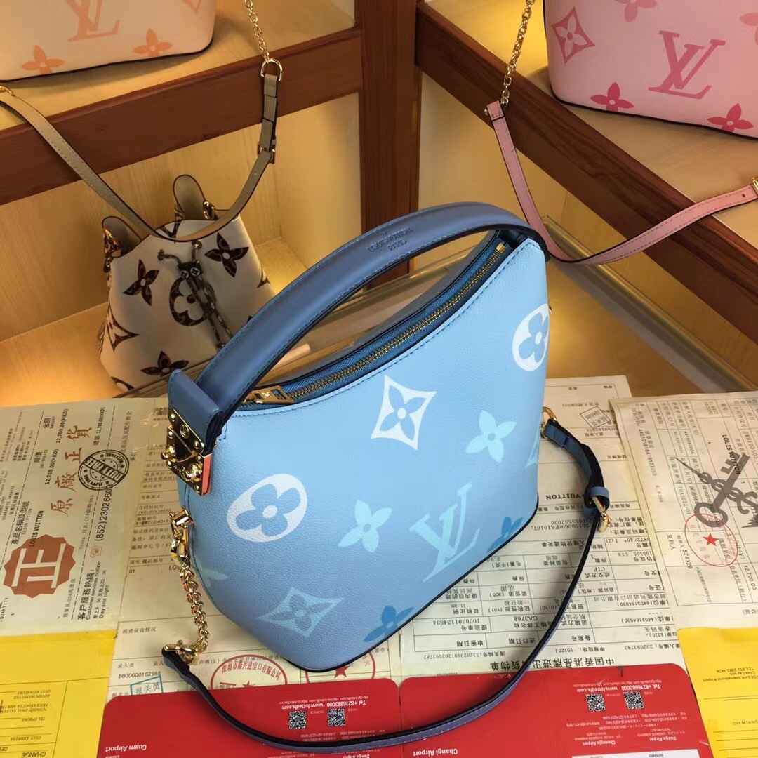 Louis Vuitton Marshmallow Hobo Bolsa Beige/Pink/Blue-13