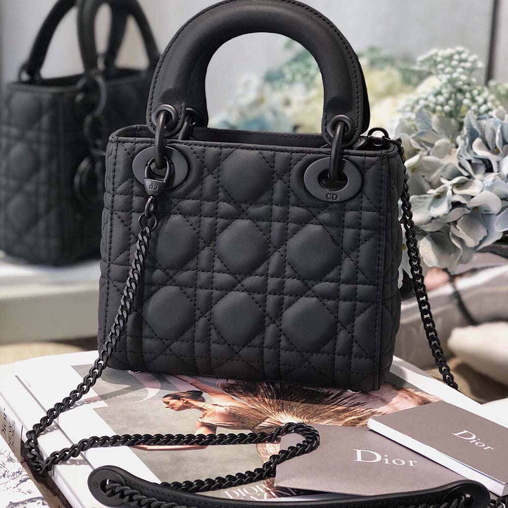 Dior Aaa-Mini Lady Dr Bolsa Pure-Black/Pink/Gray-2