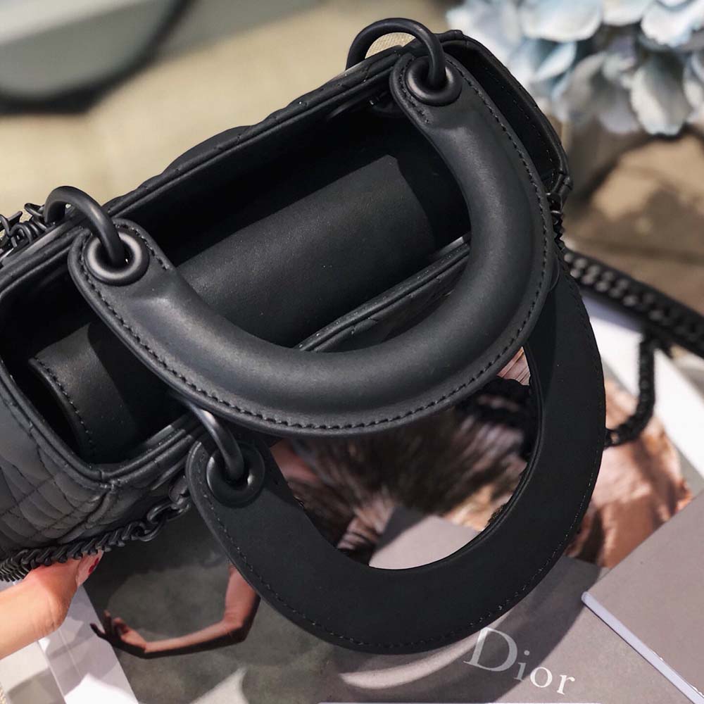 Dior Aaa-Mini Lady Dr Bolsa Pure-Black/Pink/Gray-4
