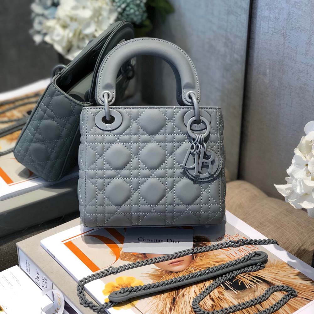 Dior Aaa-Mini Lady Dr Bolsa Pure-Black/Pink/Gray-5
