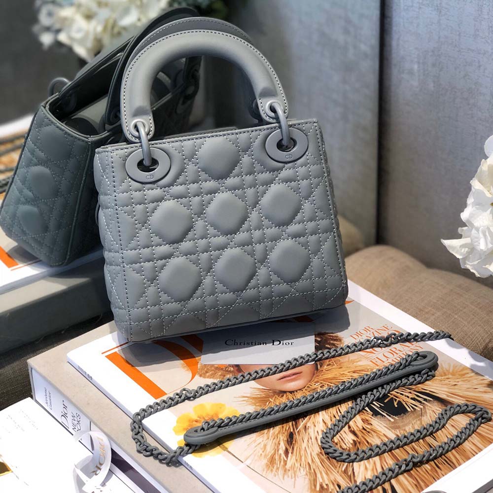 Dior Aaa-Mini Lady Dr Bolsa Pure-Black/Pink/Gray-7