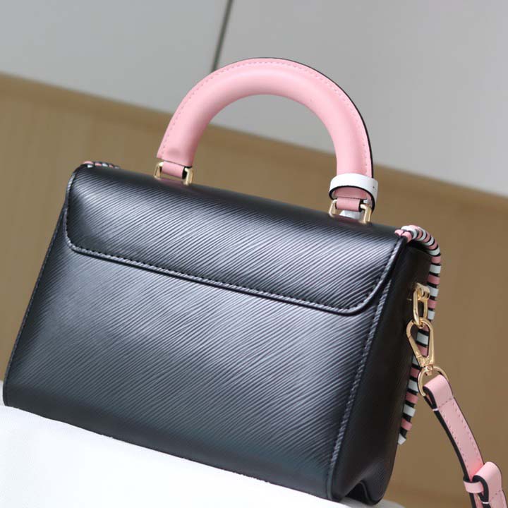 Louis Vuitton Twist MM HandBolsa Negro/Pink/Brown-3
