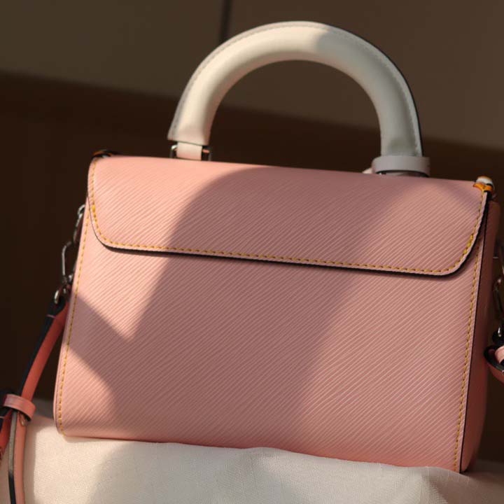 Louis Vuitton Twist MM HandBolsa Negro/Pink/Brown-7