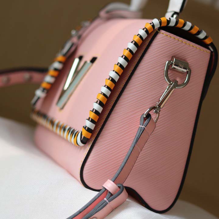 Louis Vuitton Twist MM HandBolsa Negro/Pink/Brown-8