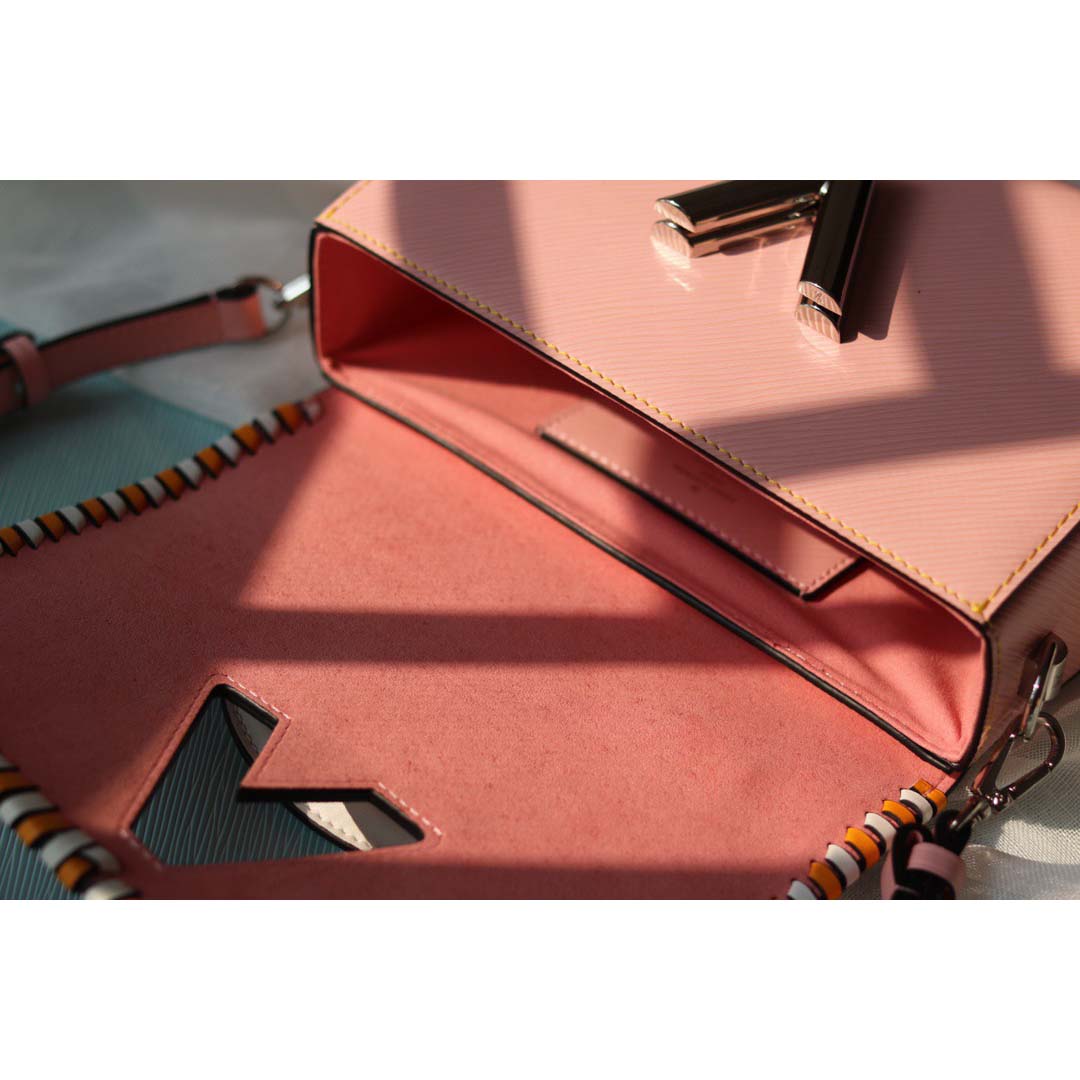 Louis Vuitton Twist MM HandBolsa Negro/Pink/Brown-9