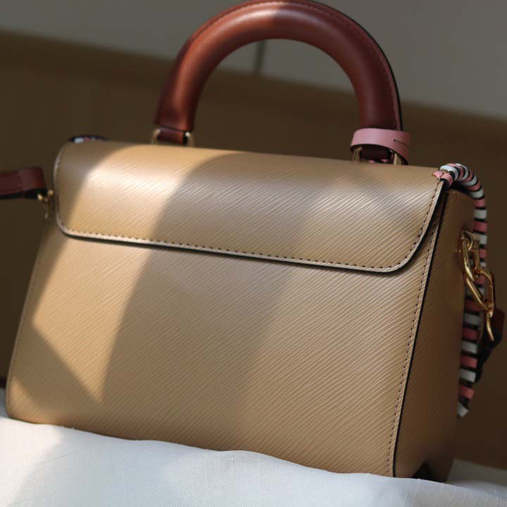 Louis Vuitton Twist MM HandBolsa Negro/Pink/Brown-12