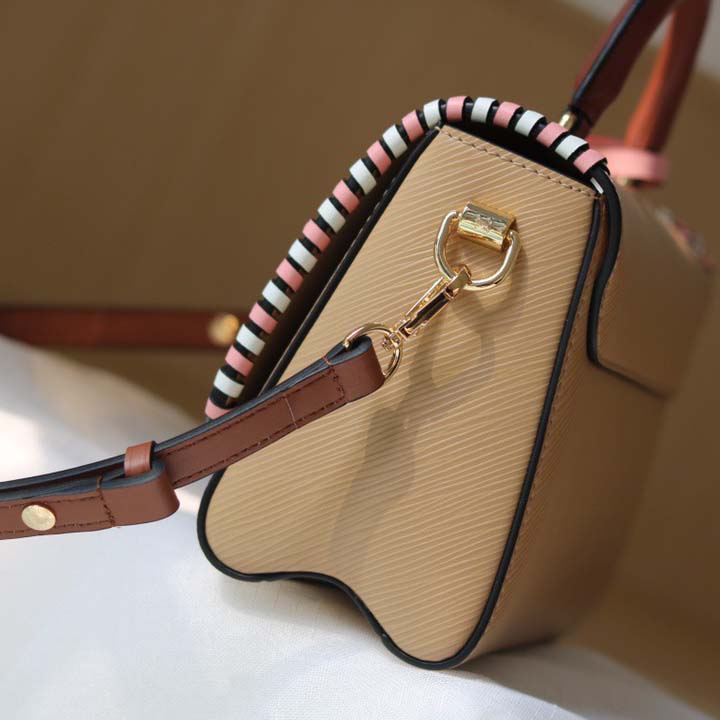 Louis Vuitton Twist MM HandBolsa Negro/Pink/Brown-13