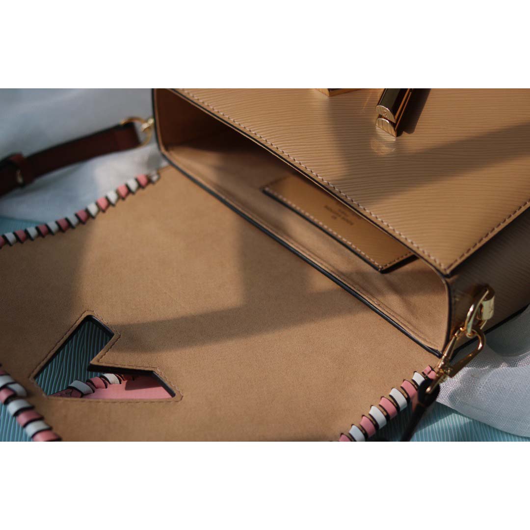 Louis Vuitton Twist MM HandBolsa Negro/Pink/Brown-14