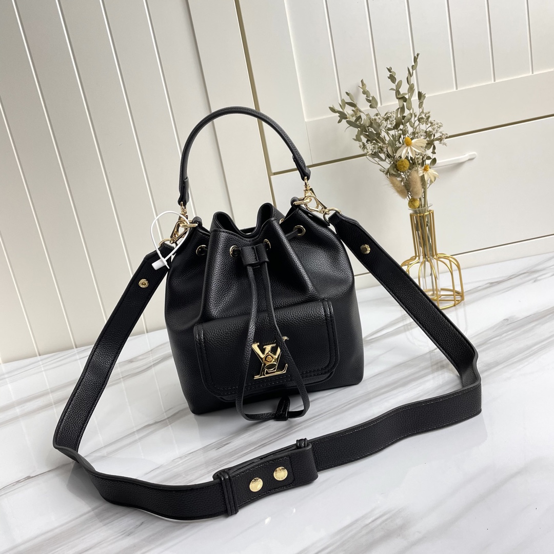 Louis Vuitton Lockme Bucket negro/marrón/gris-1
