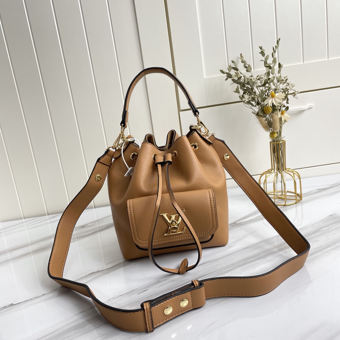 Louis Vuitton Lockme Bucket negro/marrón/gris-6