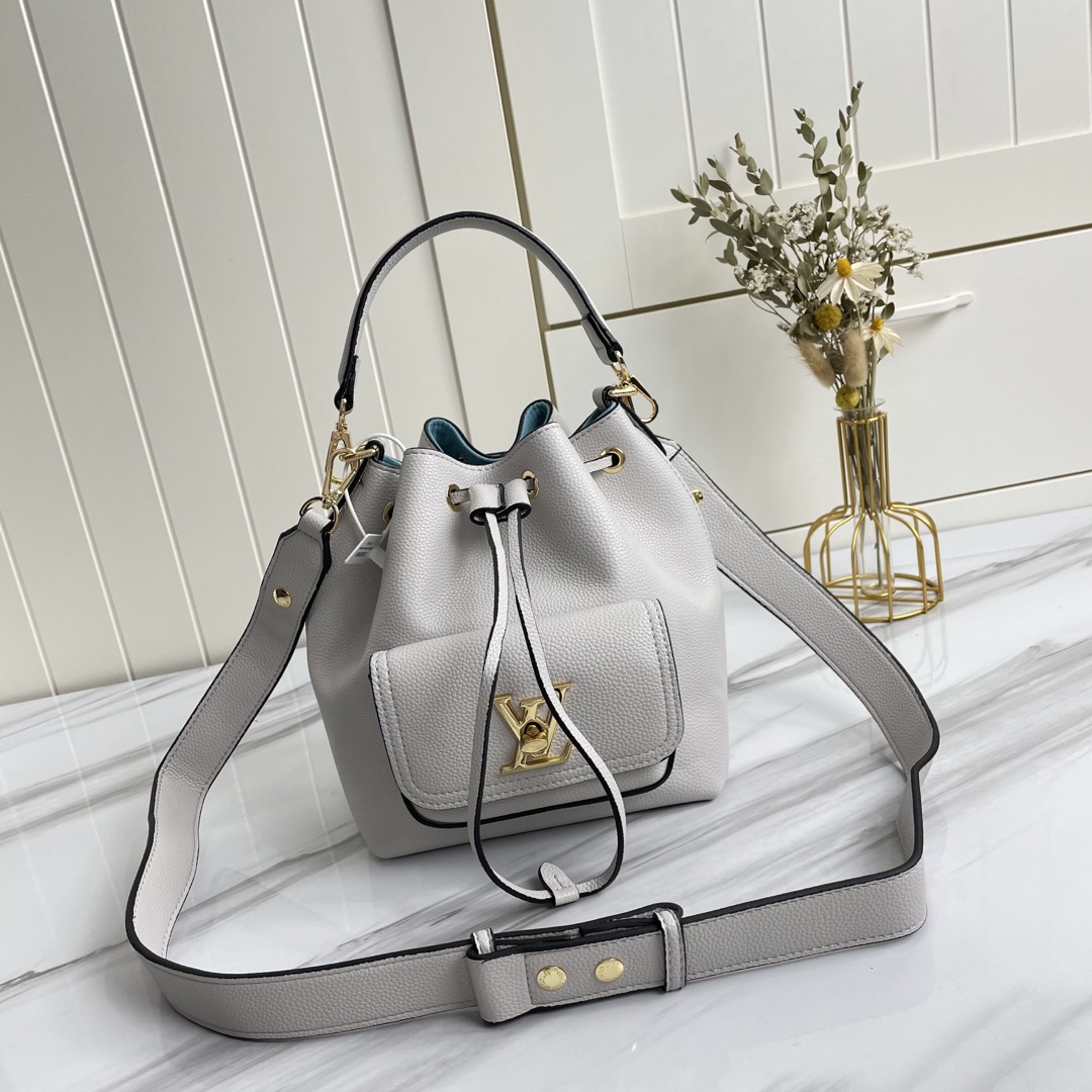 Louis Vuitton Lockme Bucket negro/marrón/gris-11