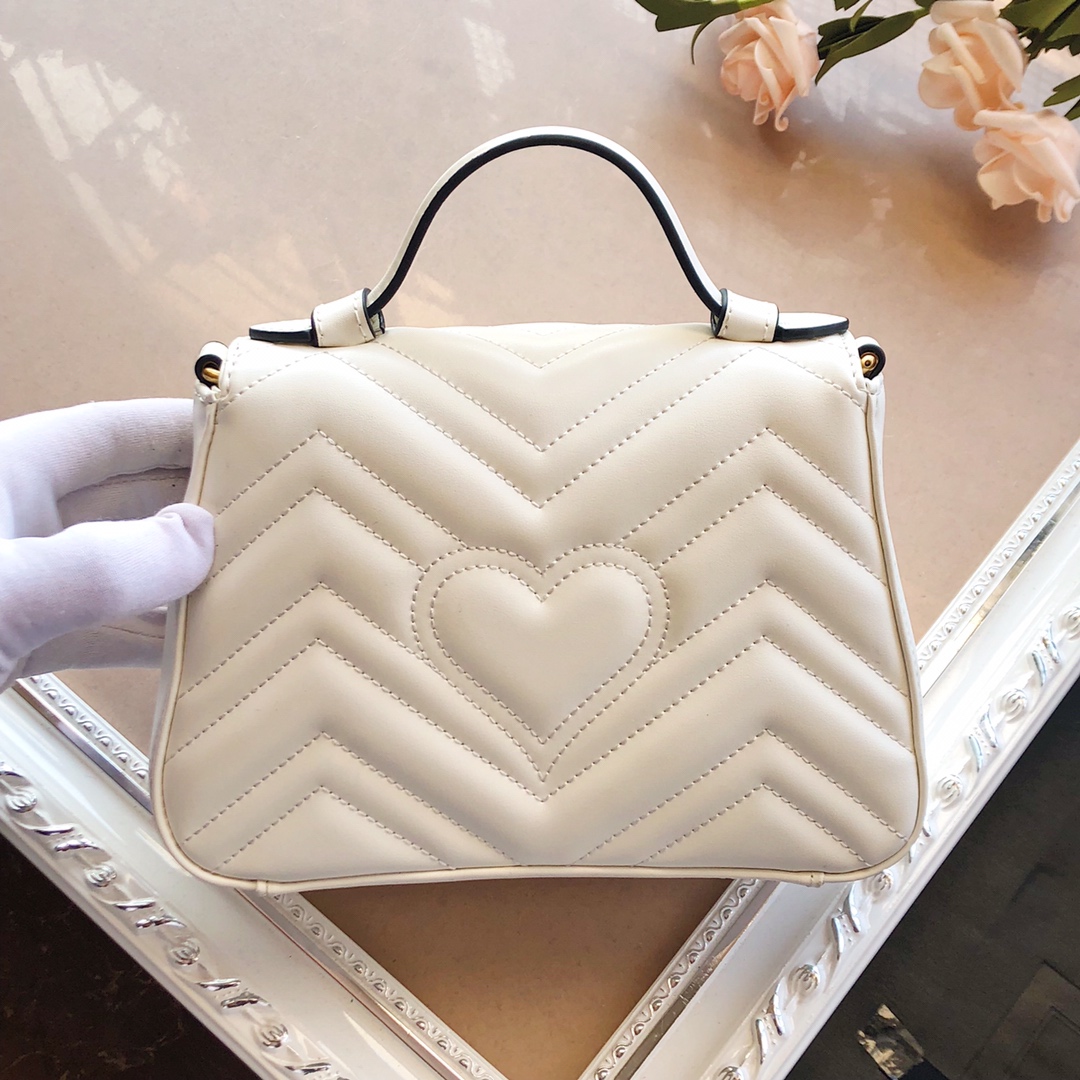 Gucci Marmont Mini Top Many Bolsa White/Pink/Rojo-1