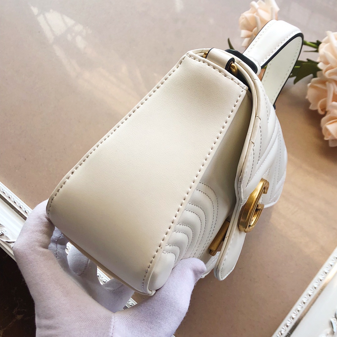 Gucci Marmont Mini Top Many Bolsa White/Pink/Rojo-2