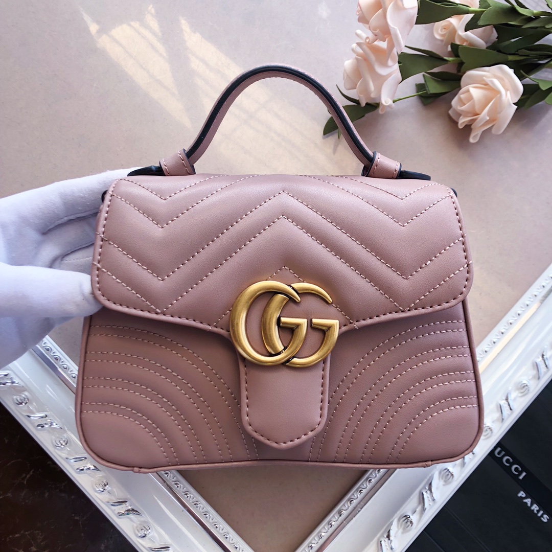 Gucci Marmont Mini Top Many Bolsa White/Pink/Rojo-5