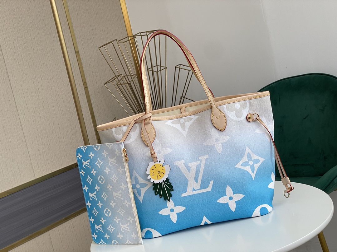 Louis Vuitton Hunfull Mm Blue/Pink/Mist-1