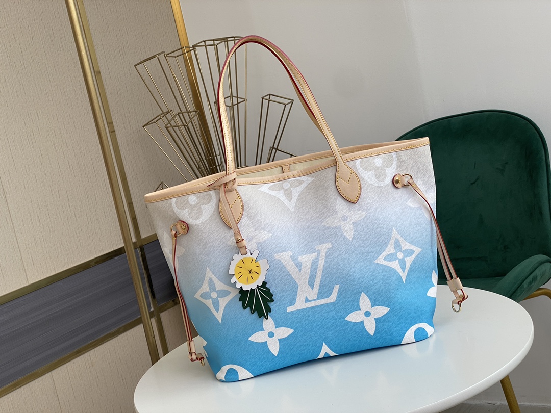 Louis Vuitton Hunfull Mm Blue/Pink/Mist-2