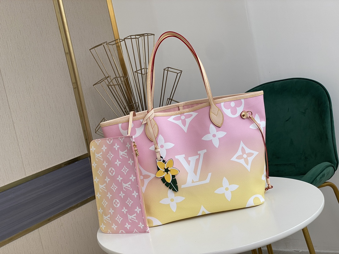 Louis Vuitton Hunfull Mm Blue/Pink/Mist-10