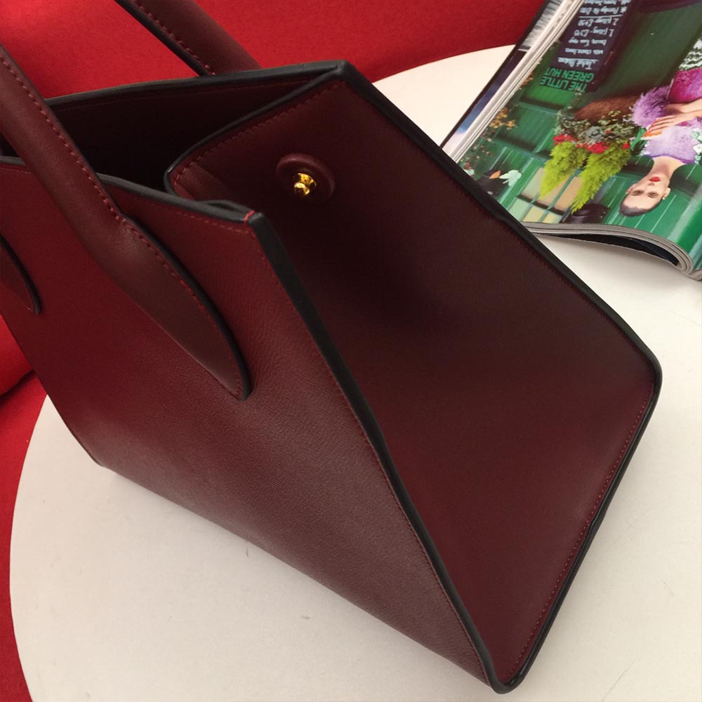 Bolsa Monocromática de cuero Saffiano de Prada Medium 1BA155 (66158) Vino-5