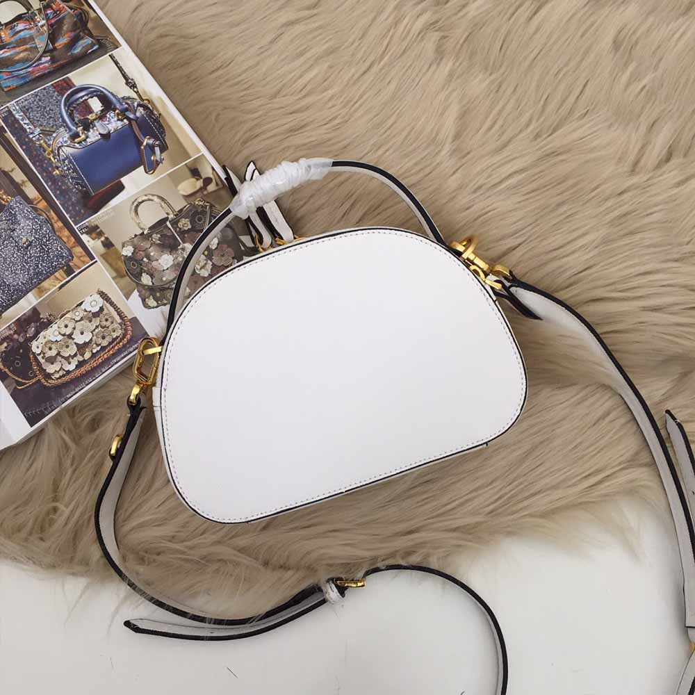 Prada aaa-saffiano cuero bolso Odette 1BH123 blanco/negro/rojo-3