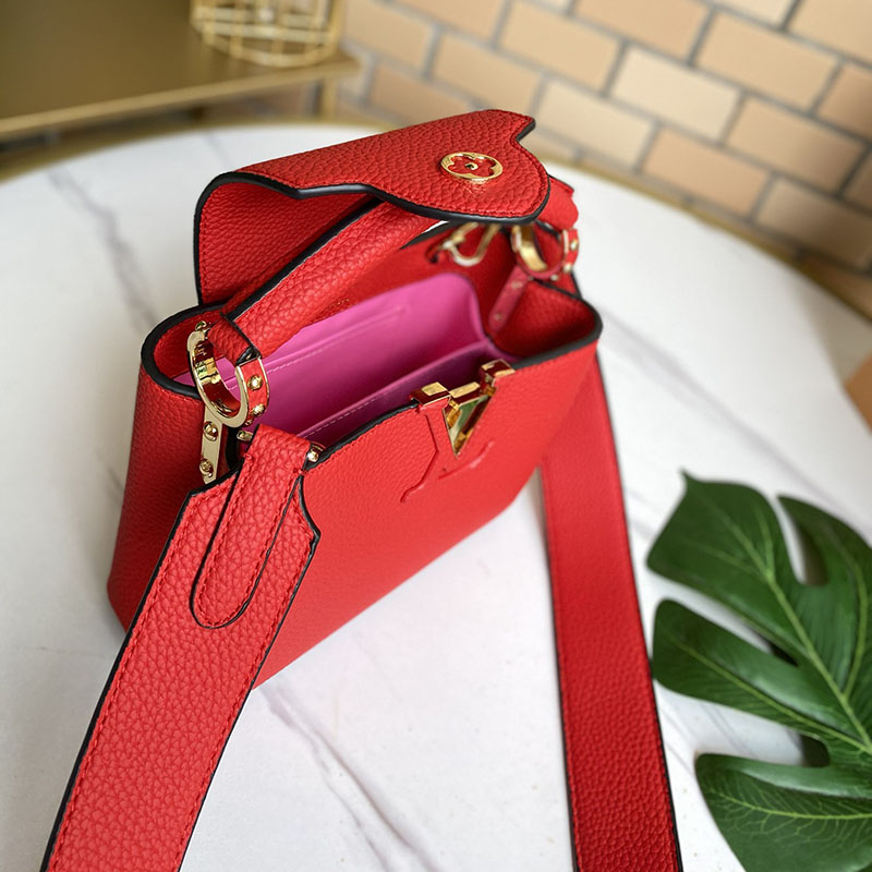 Louis Vuitton Capucines mini negro/blanco/rojo/rosa/beige-11