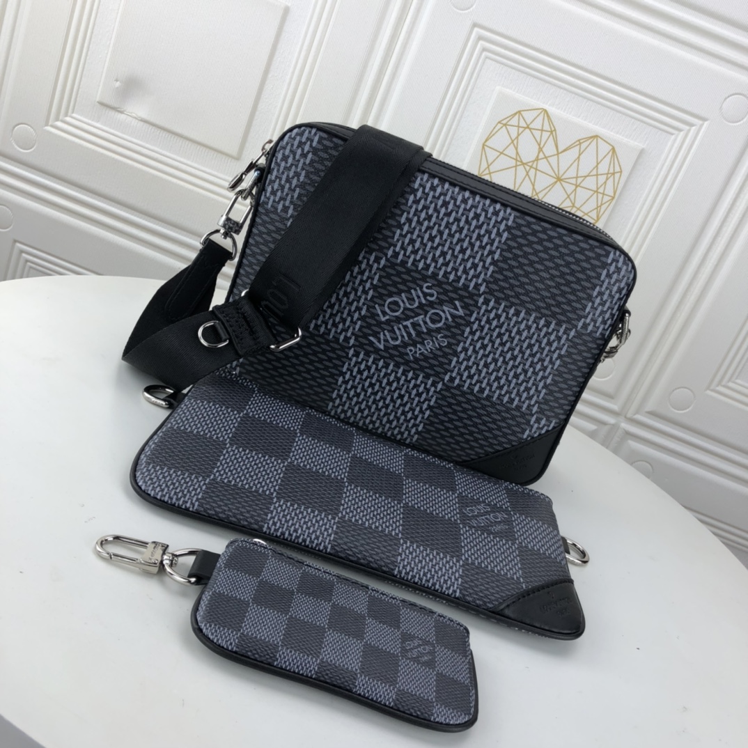 Louis Vuitton Trio Messenger N50017 Negro/Gris-3
