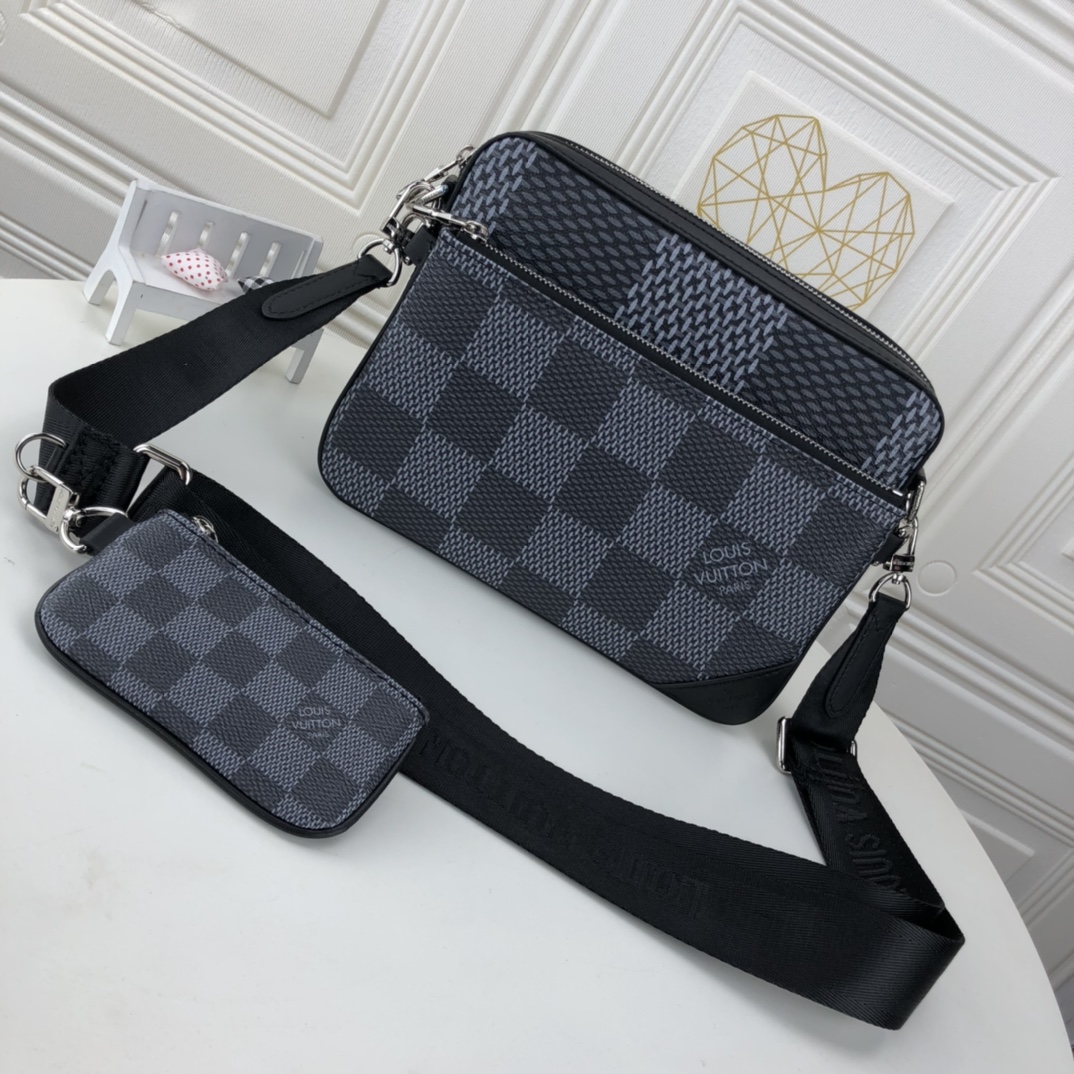 Louis Vuitton Trio Messenger M69443 Negro/Plata-6