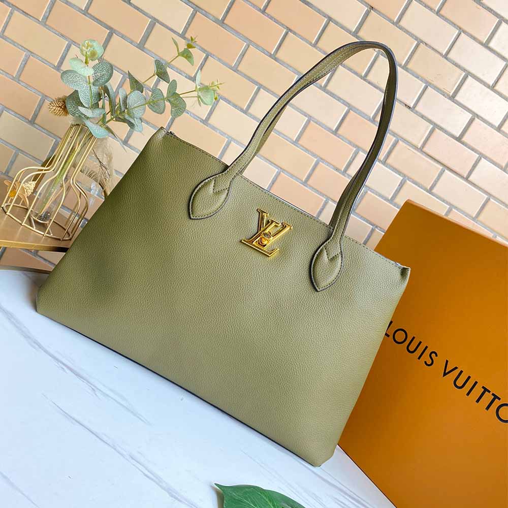 Louis Vuitton Lockme Shopper M57346 beige/negro/verde-15