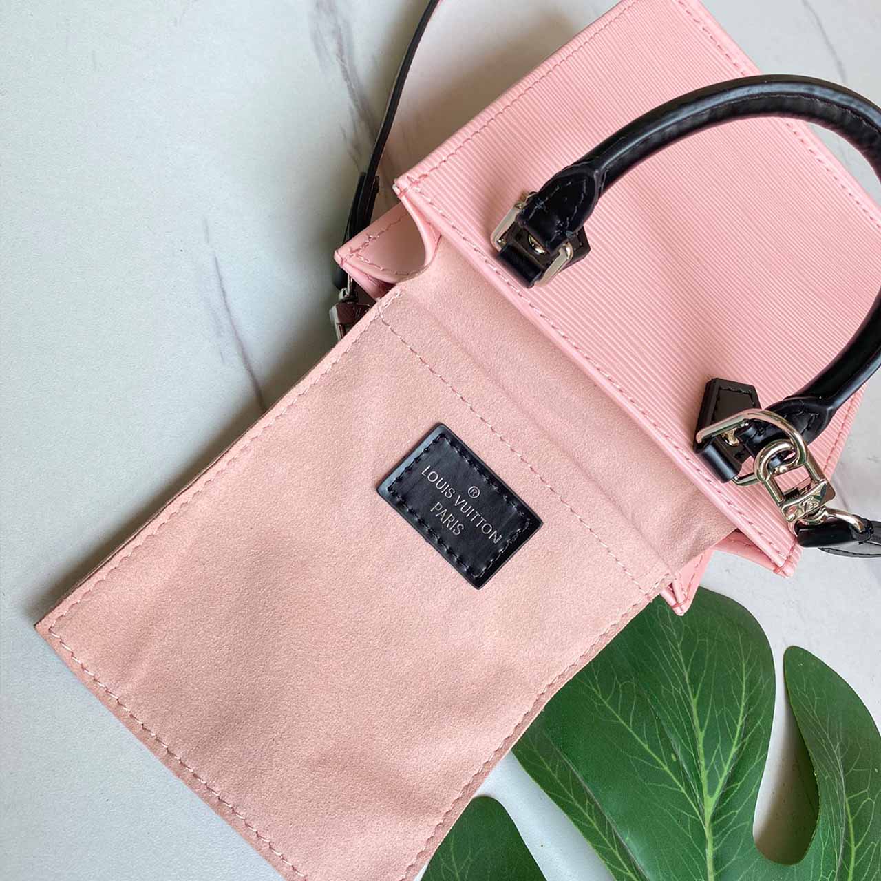 Louis Vuitton Petit Sac Plat M69441 Black/White/Pink-10