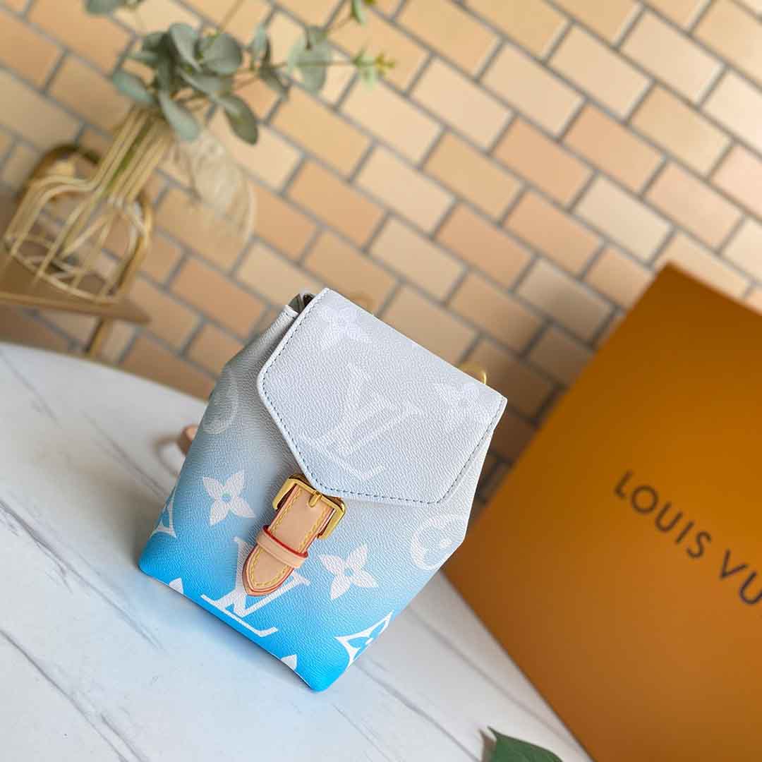 Louis Vuitton Tiny Mochila M45764 Rosa/azul-8