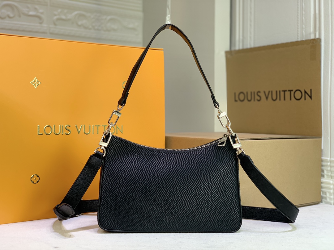 Louis Vuitton Marelle HandBolsa Black/White/Brown-2