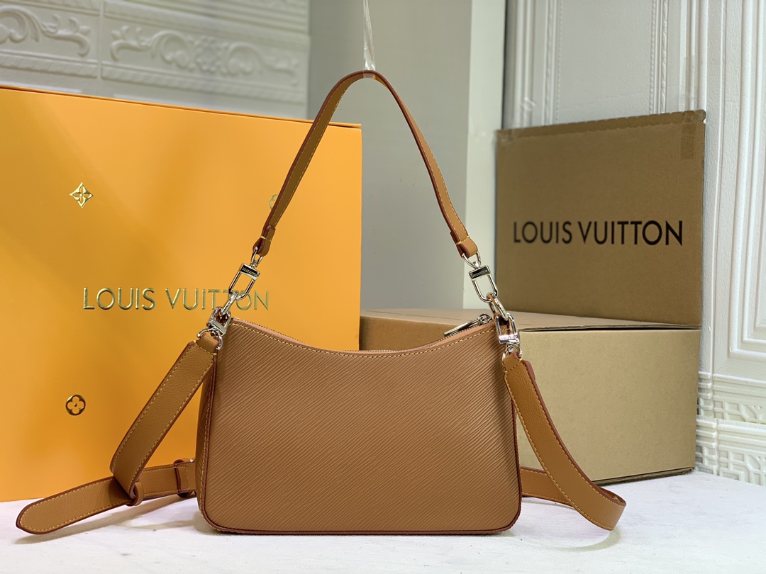 Louis Vuitton Marelle HandBolsa Black/White/Brown-8