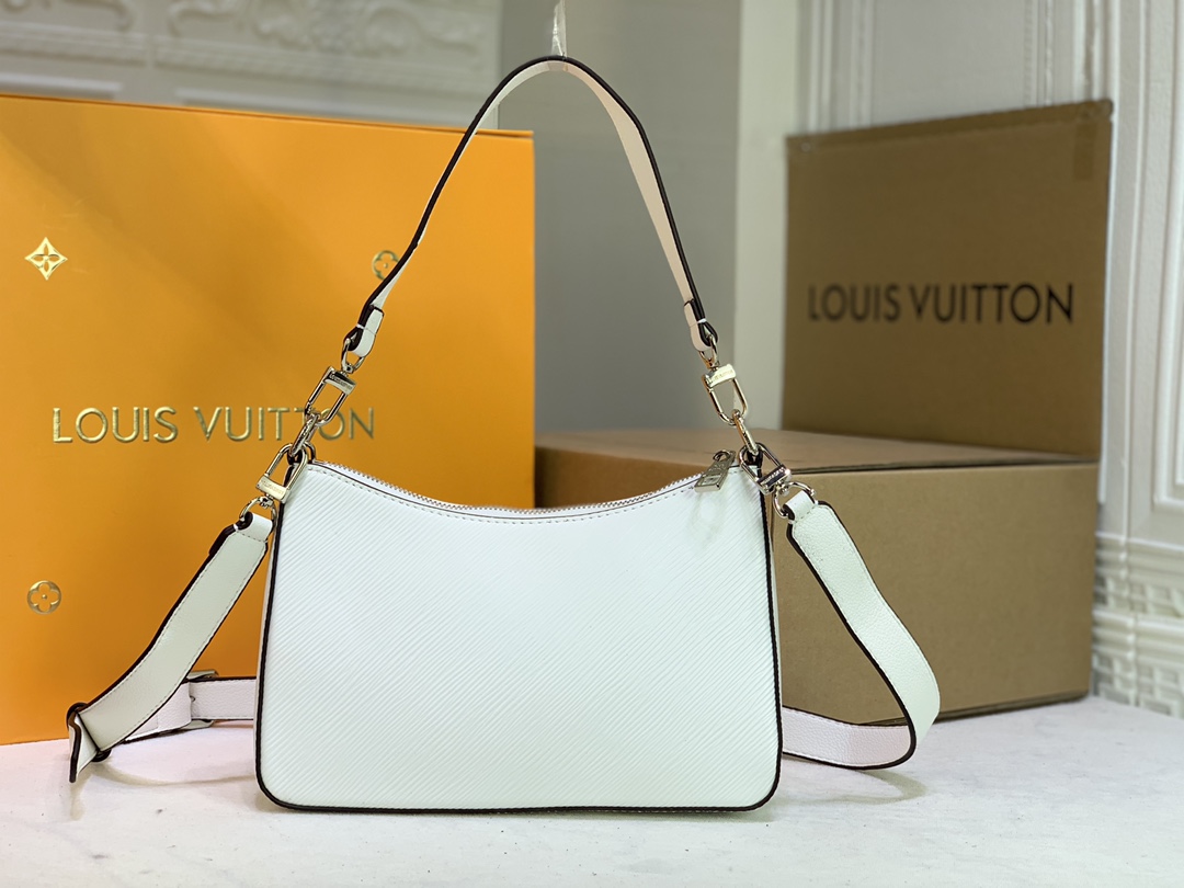 Louis Vuitton Marelle HandBolsa Black/White/Brown-13