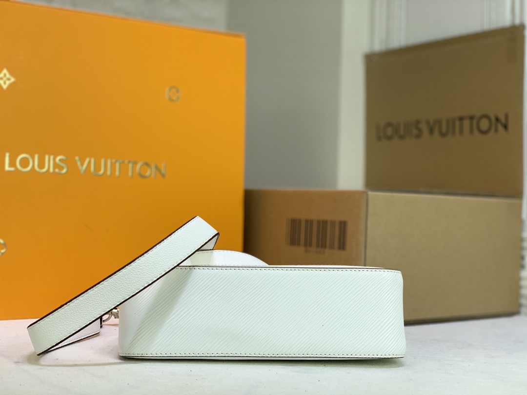 Louis Vuitton Marelle HandBolsa Black/White/Brown-14