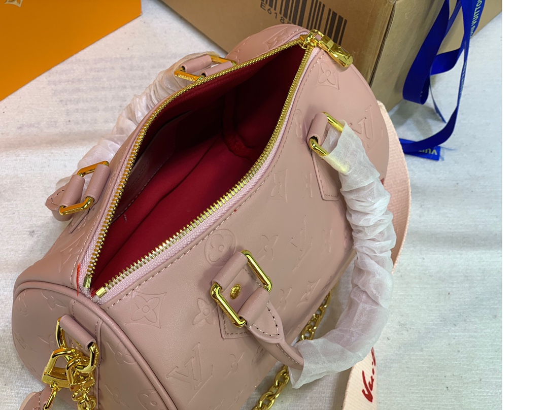 Louis Vuitton Limited Edition Speedy Bandouliere 22 White/Pink-5