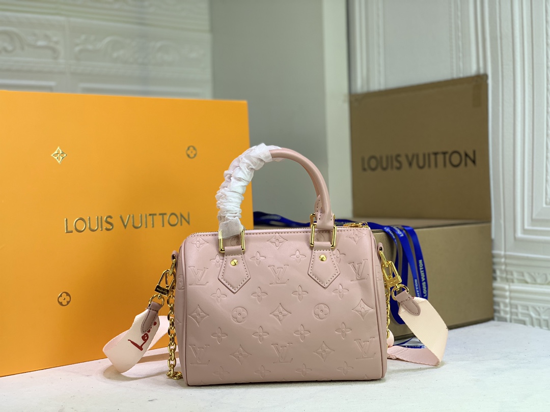 Louis Vuitton Limited Edition Speedy Bandouliere 22 White/Pink-7
