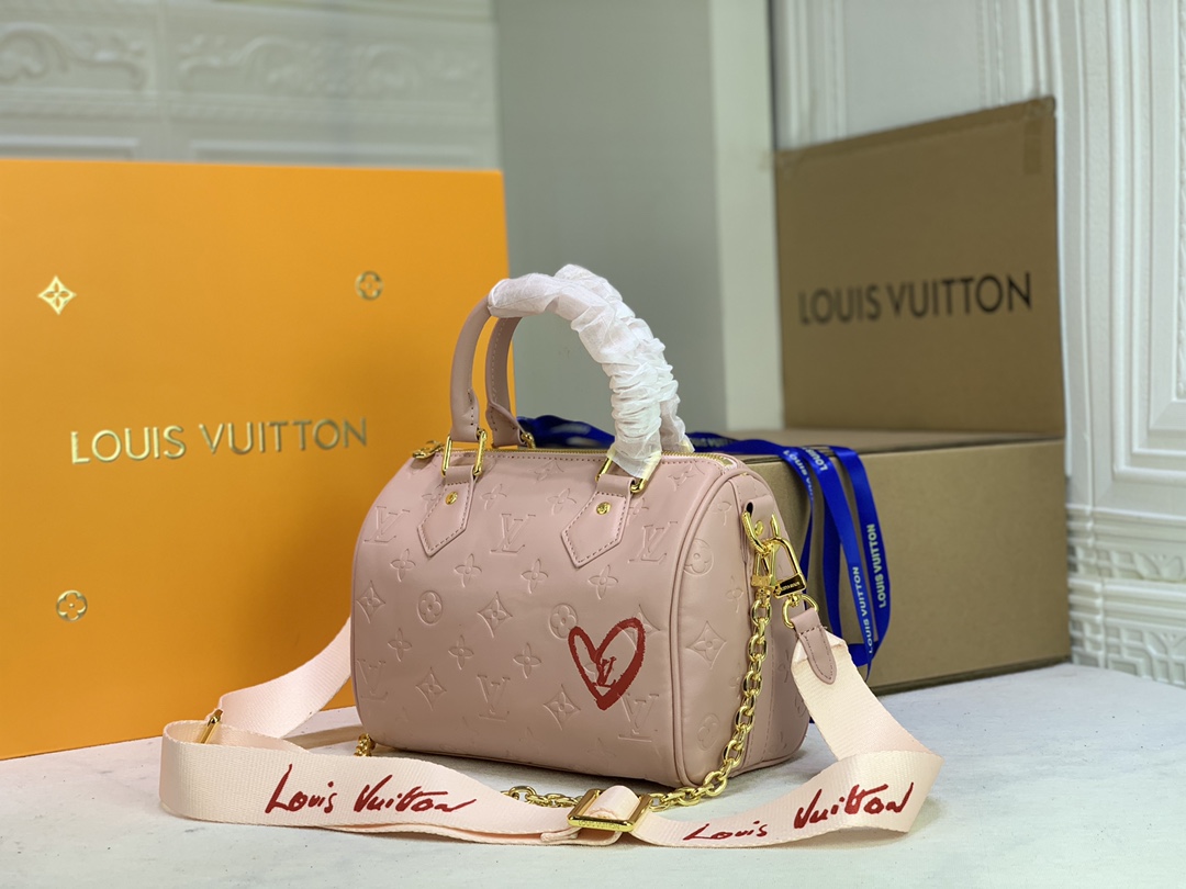Louis Vuitton Limited Edition Speedy Bandouliere 22 White/Pink-8