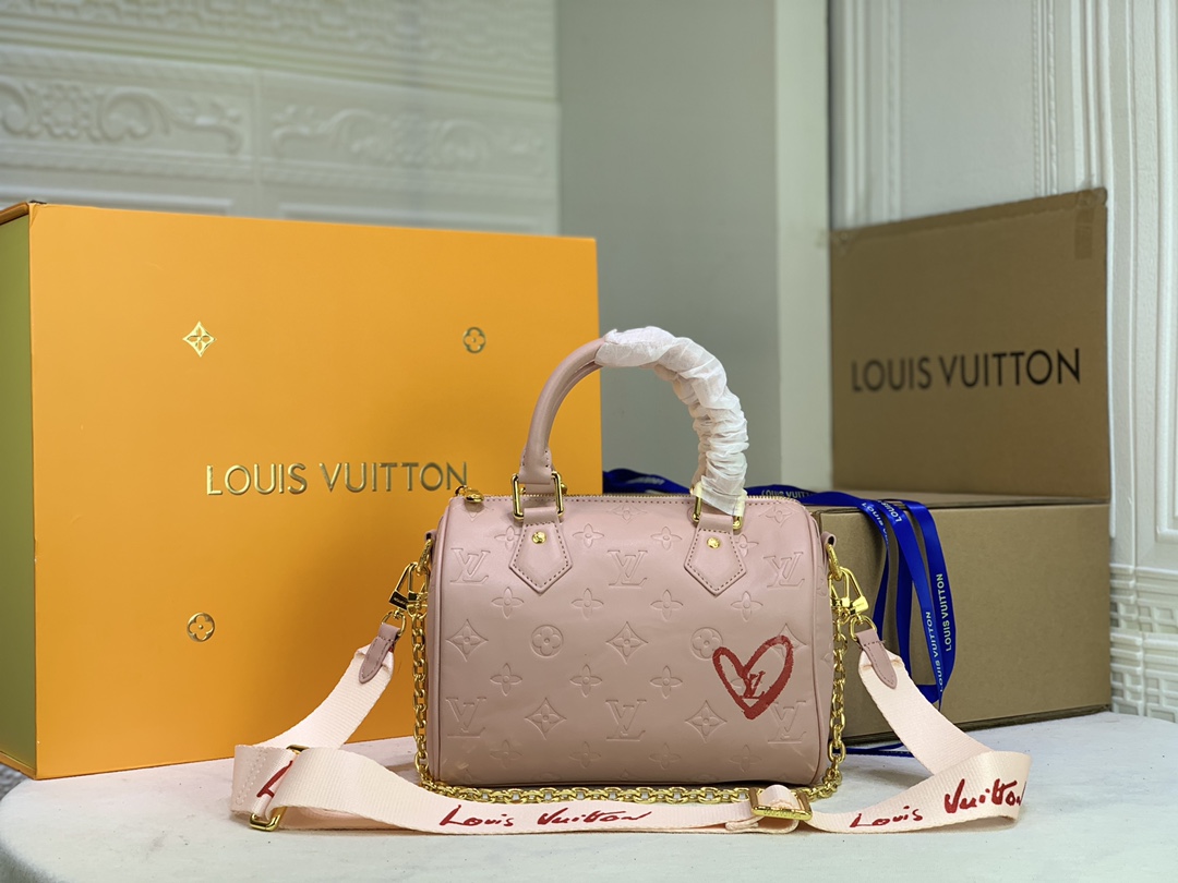 Louis Vuitton Limited Edition Speedy Bandouliere 22 White/Pink-9