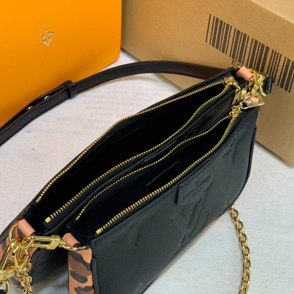 Louis Vuitton Leopard Multi Pochette AccessOires M58520 Black/Brown-1