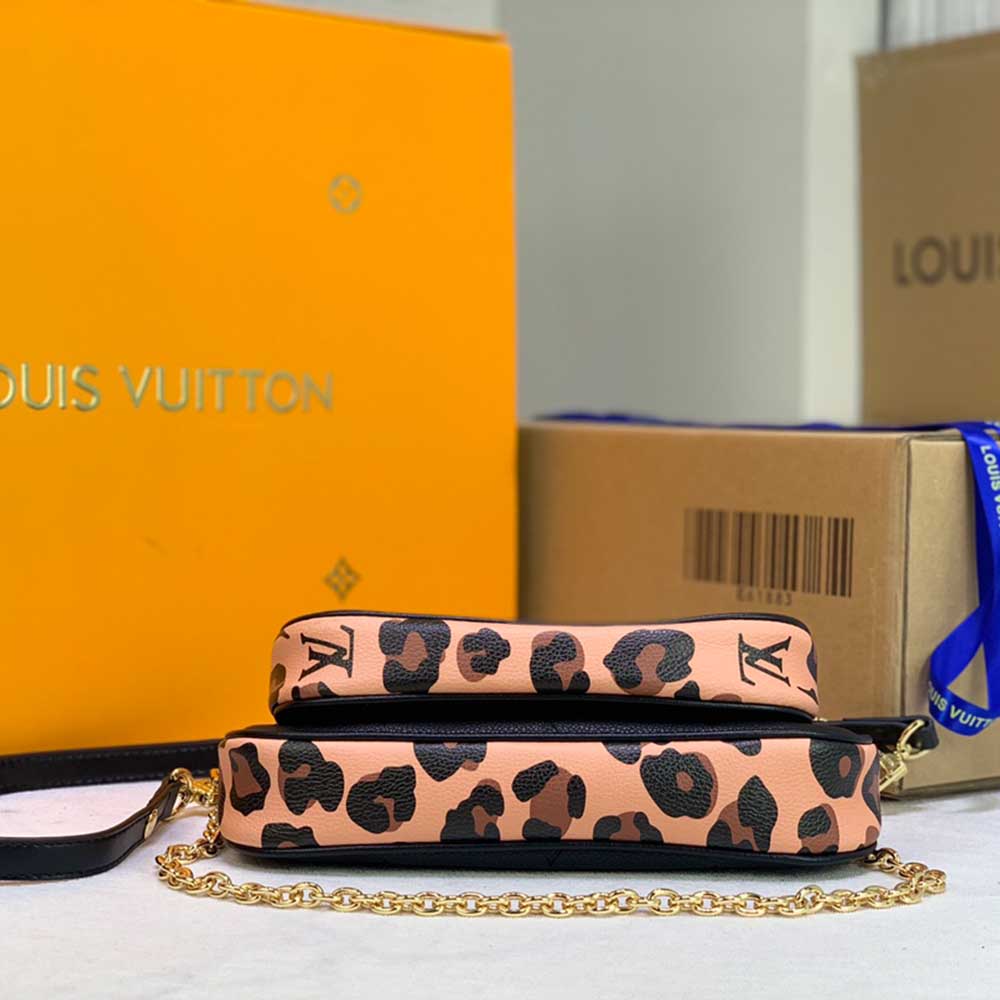 Louis Vuitton Leopard Multi Pochette AccessOires M58520 Black/Brown-3