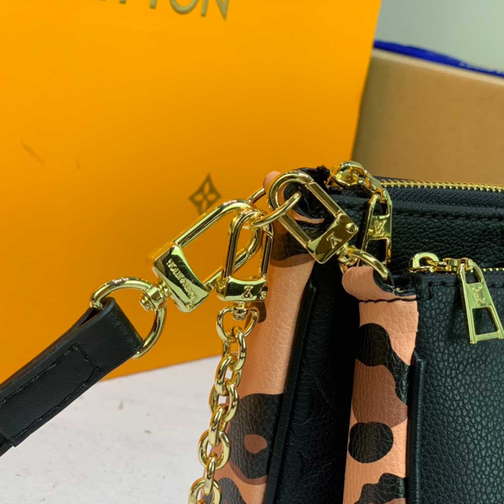 Louis Vuitton Leopard Multi Pochette AccessOires M58520 Black/Brown-4