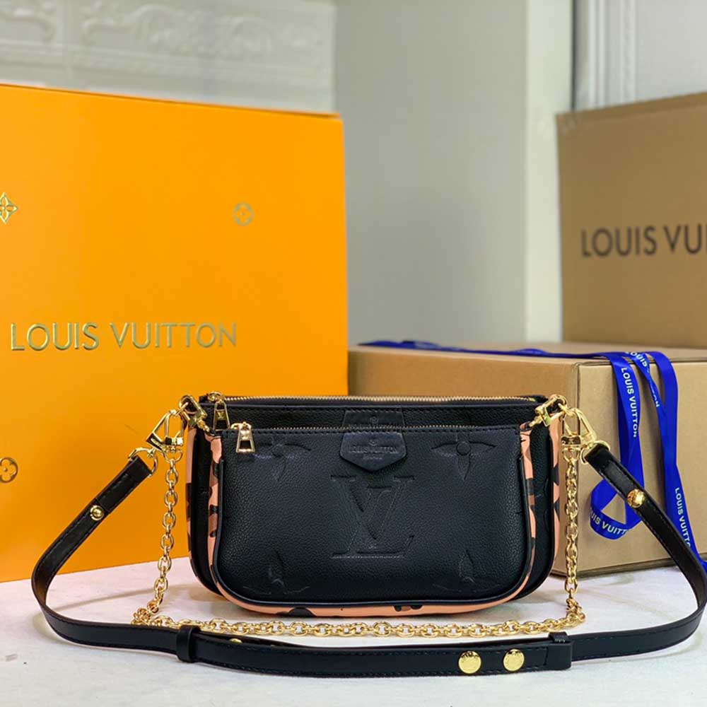Louis Vuitton Leopard Multi Pochette AccessOires M58520 Black/Brown-5
