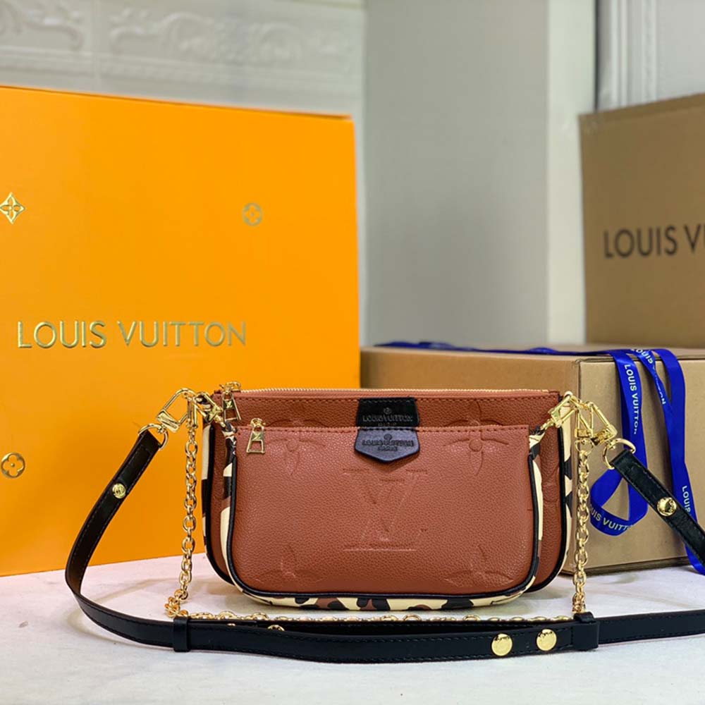 Louis Vuitton Leopard Multi Pochette AccessOires M58520 Black/Brown-7