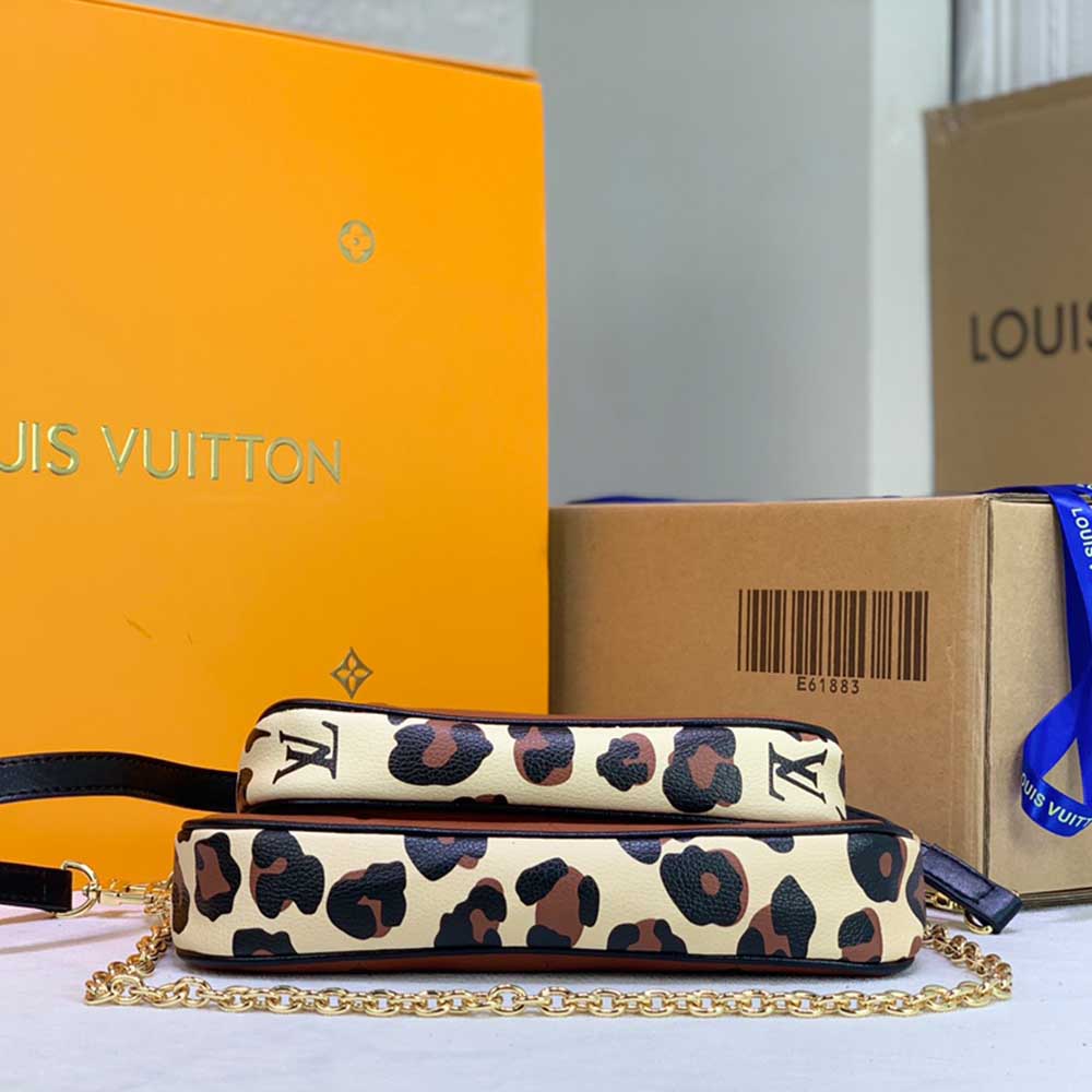 Louis Vuitton Leopard Multi Pochette AccessOires M58520 Black/Brown-9